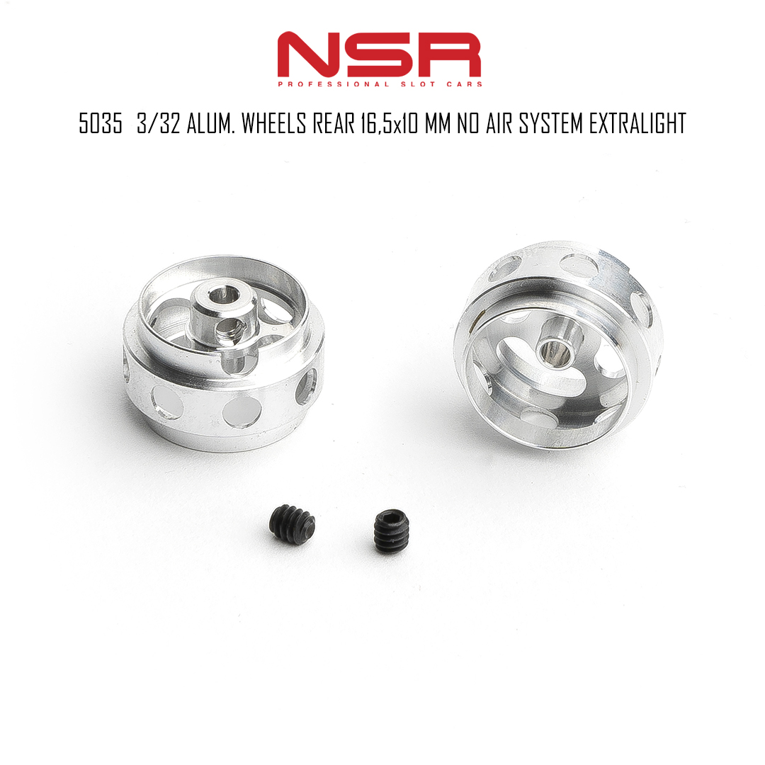 NSRアルミ NSR 5035 3/32 Aluminum Rear Wheels 16.5x10mm No Air Extralight (x2